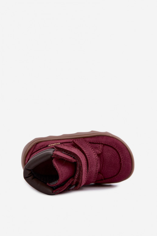 Bordeauxkleurige leren kinderschoenen Barefoot Froddo G2110150-9