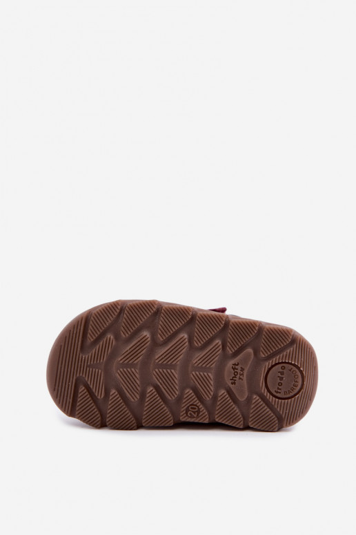 Bordeauxkleurige leren kinderschoenen Barefoot Froddo G2110150-9