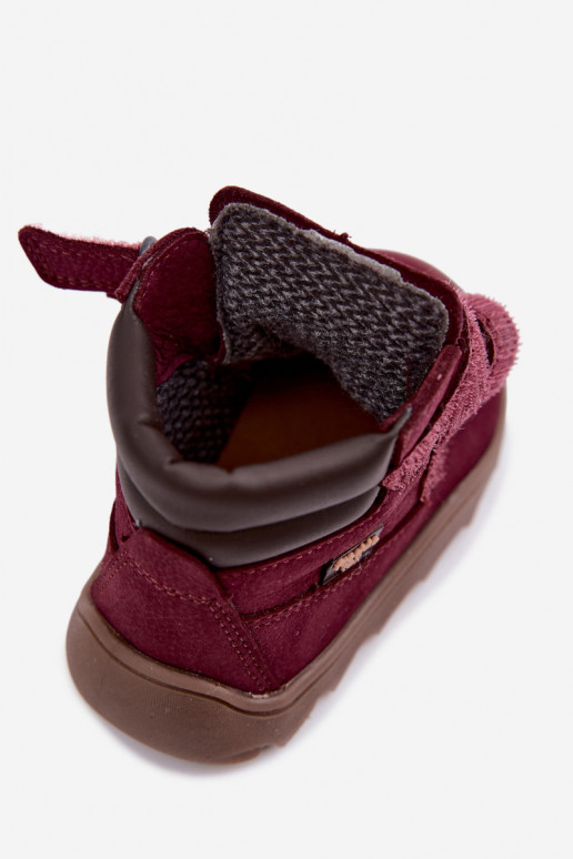 Bordeauxkleurige leren kinderschoenen Barefoot Froddo G2110150-9