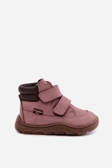 Roze leren kinderschoenen Barefoot Froddo G2110150-5 2