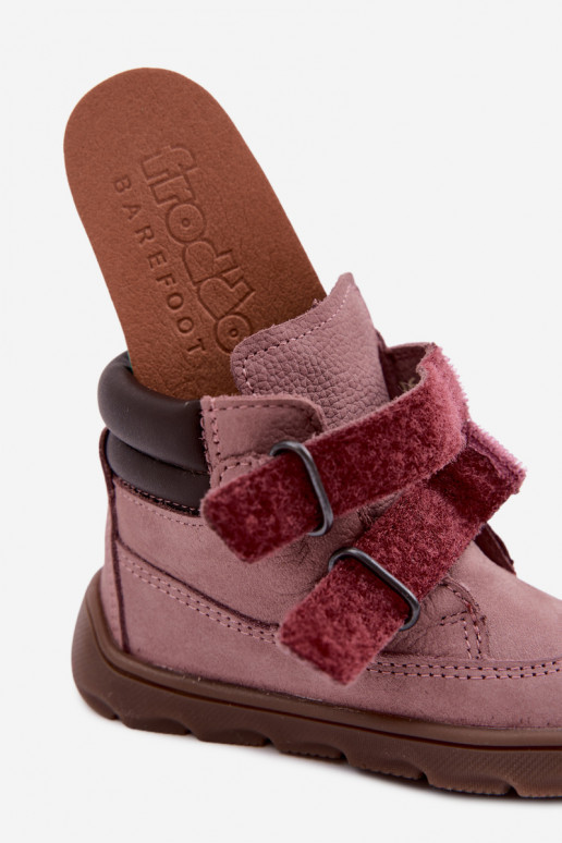 Roze leren kinderschoenen Barefoot Froddo G2110150-5
