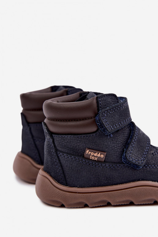 Donkerblauwe leren kinderschoenen Barefoot Froddo G2110150