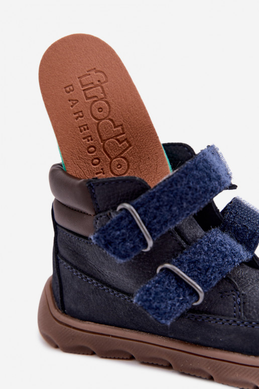 Donkerblauwe leren kinderschoenen Barefoot Froddo G2110150