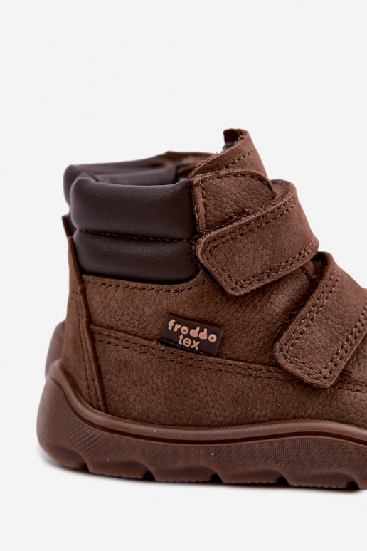 Bruine leren kinderschoenen Barefoot Froddo G2110150-13