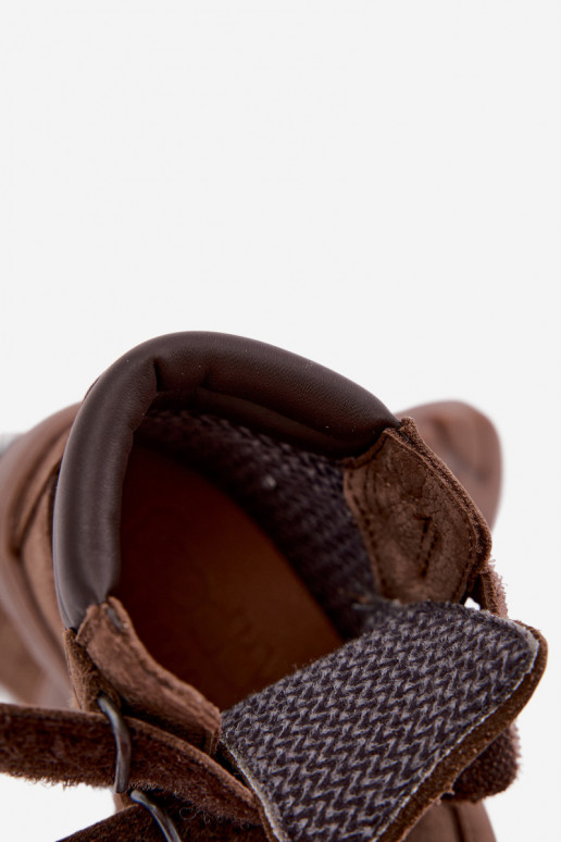Bruine leren kinderschoenen Barefoot Froddo G2110150-13