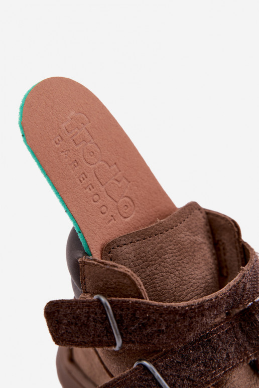 Bruine leren kinderschoenen Barefoot Froddo G2110150-13