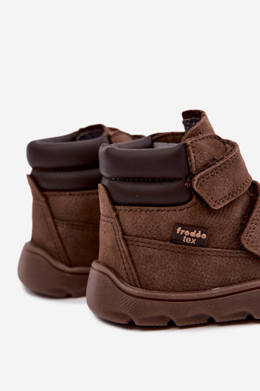 Bruine leren kinderschoenen Barefoot Froddo G2110150-13