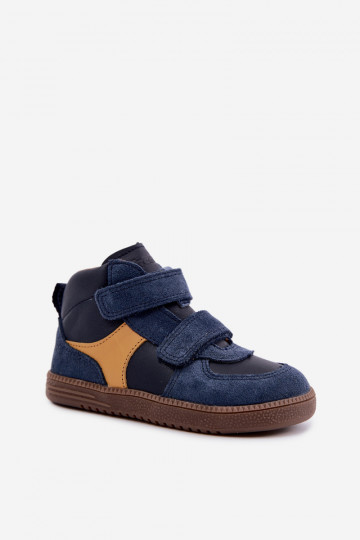 Donkerblauwe kindersuède schoenen Barefoot Froddo G2110157