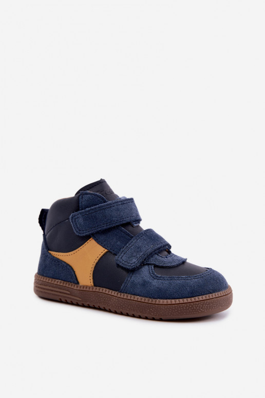 Donkerblauwe kindersuède schoenen Barefoot Froddo G2110157