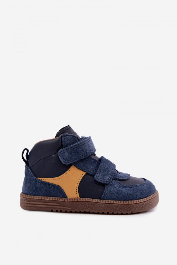 Donkerblauwe kindersuède schoenen Barefoot Froddo G2110157 2