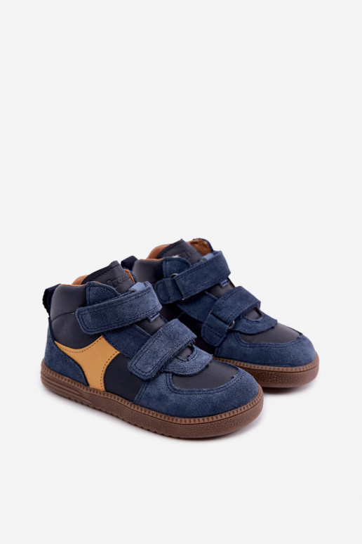 Donkerblauwe kindersuède schoenen Barefoot Froddo G2110157