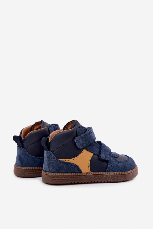 Donkerblauwe kindersuède schoenen Barefoot Froddo G2110157
