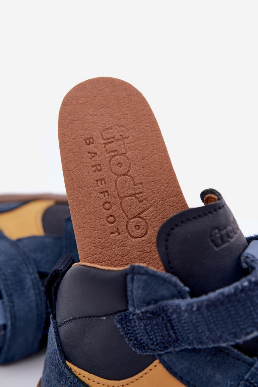 Donkerblauwe kindersuède schoenen Barefoot Froddo G2110157