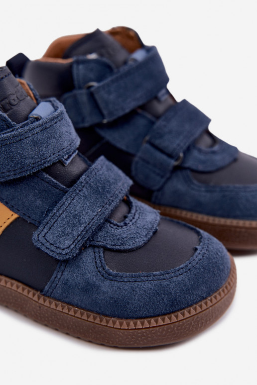 Donkerblauwe kindersuède schoenen Barefoot Froddo G2110157