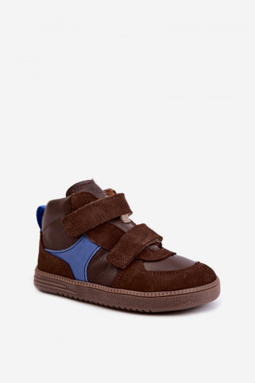Bruine kindersuède schoenen Barefoot Froddo G2110157-1