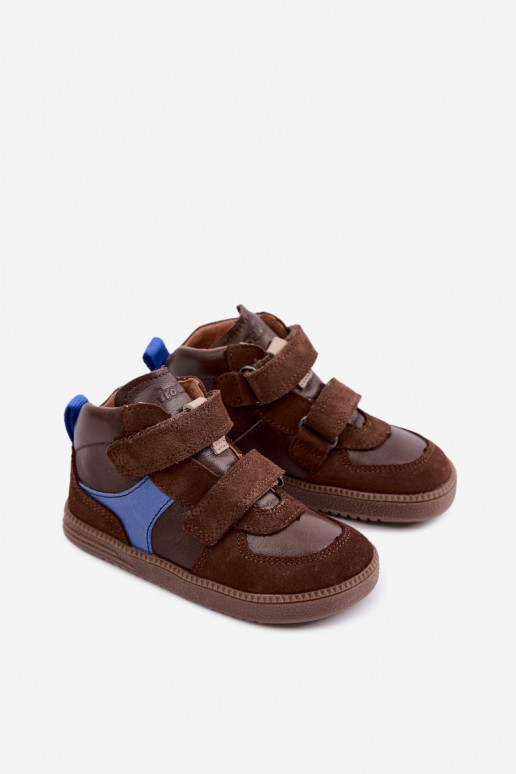 Bruine kindersuède schoenen Barefoot Froddo G2110157-1