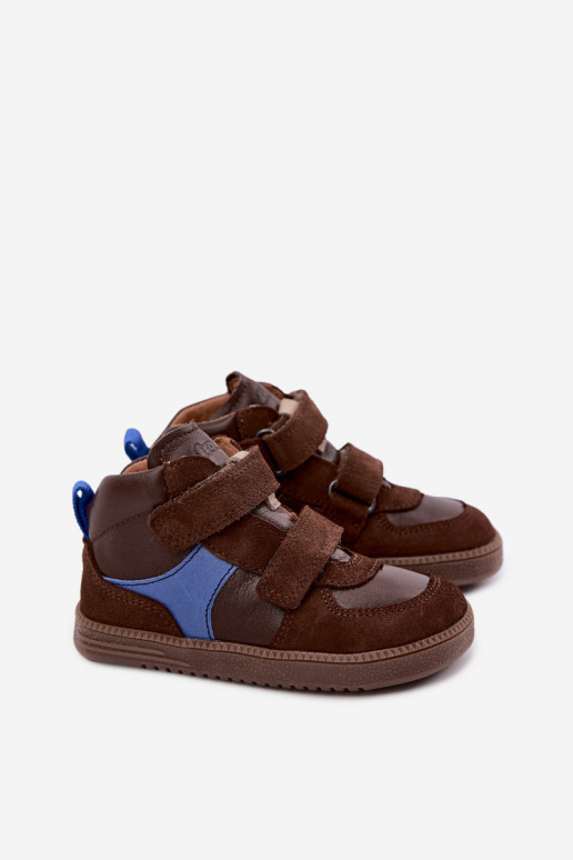 Bruine kindersuède schoenen Barefoot Froddo G2110157-1