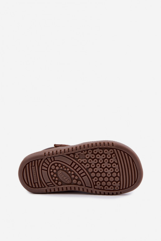 Bruine kindersuède schoenen Barefoot Froddo G2110157-1