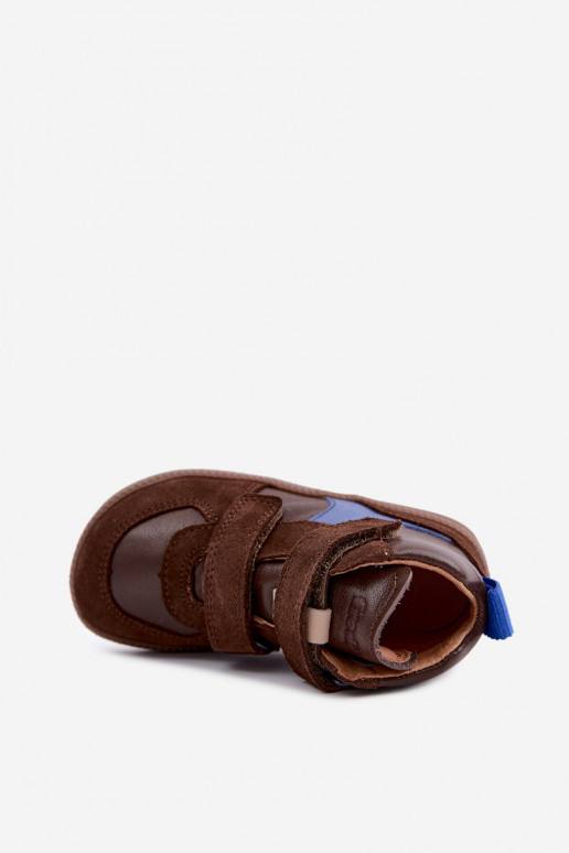 Bruine kindersuède schoenen Barefoot Froddo G2110157-1