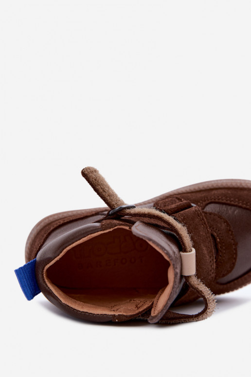 Bruine kindersuède schoenen Barefoot Froddo G2110157-1