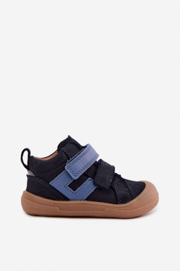 Donkerblauwe leren kinderschoenen Barefoot Froddo G2130380 2