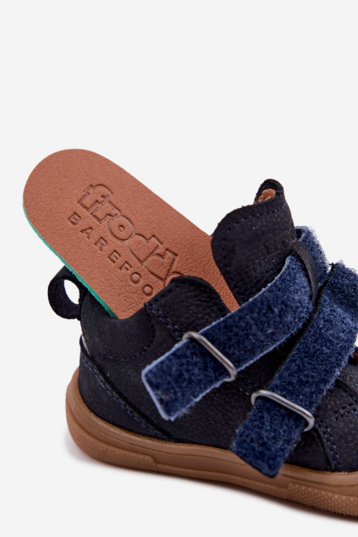 Donkerblauwe leren kinderschoenen Barefoot Froddo G2130380