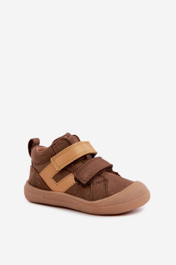 Bruine leren kinderschoenen Barefoot Froddo G2130380-2