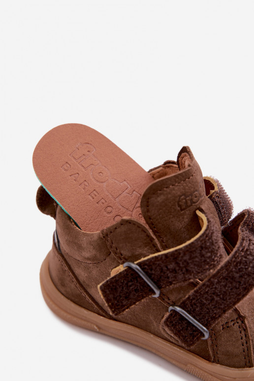 Bruine leren kinderschoenen Barefoot Froddo G2130380-2