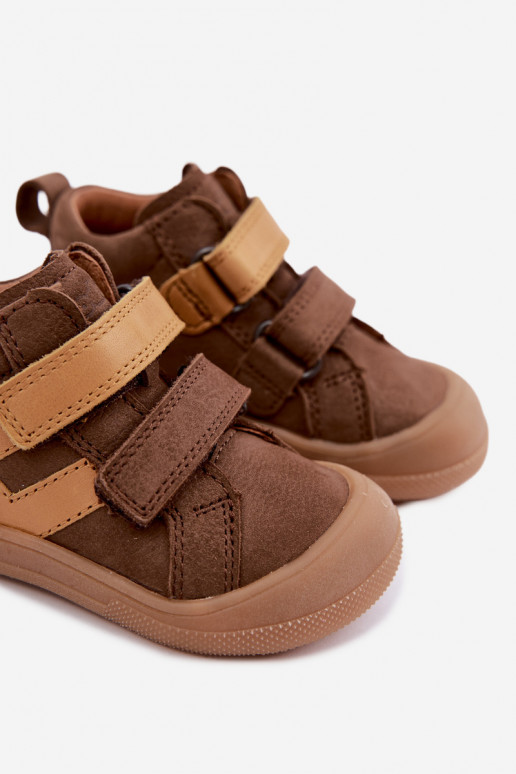 Bruine leren kinderschoenen Barefoot Froddo G2130380-2