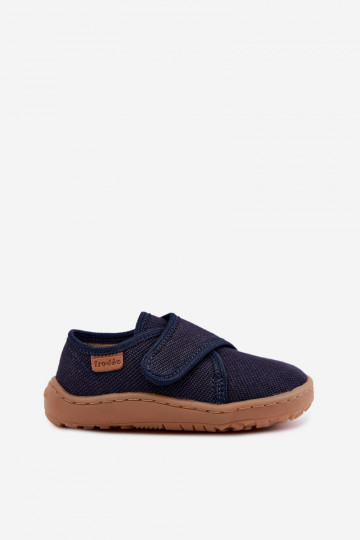 Kinderslippers voor jongens met klittenbandsluitingen Barefoot Froddo G1700438 in donkerblauw 2