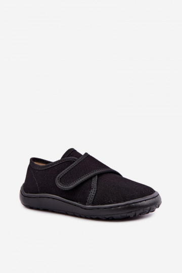 Kinderslippers voor jongens met klittenbandsluitingen Barefoot Froddo G1700438-15 in zwart