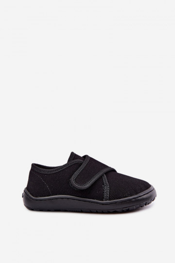 Kinderslippers voor jongens met klittenbandsluitingen Barefoot Froddo G1700438-15 in zwart 2