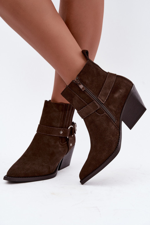 Suède cowboylaarzen, warm, bruin Fariah