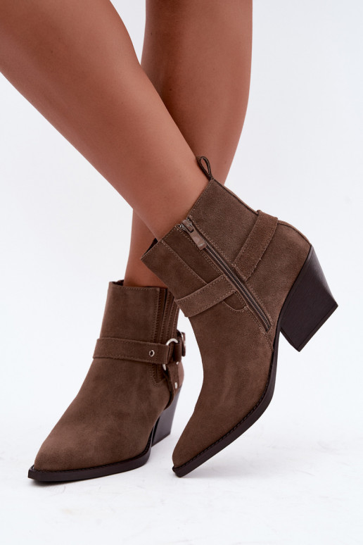 Suède cowboylaarzen, warm, bruin Fariah