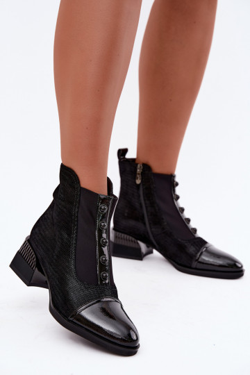 Leer Suede schoenen met hakken opInarmen D&A CR62-3188 zInart 2
