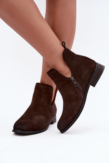 Leer Suede schoenen Met uitsparingen Vinceza 133142 CzekoladoIne