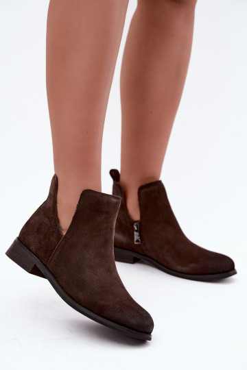 Leer Suede schoenen Met uitsparingen Vinceza 133142 CzekoladoIne 2