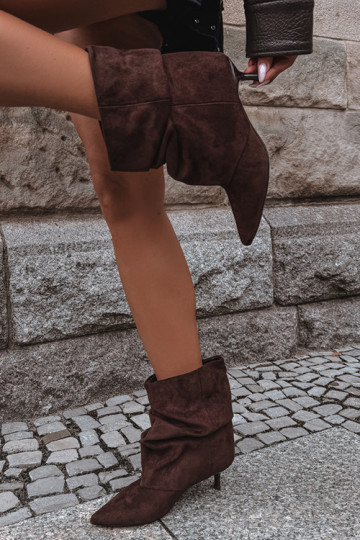 Instap enkellaarsjes met hakken van faux suede Loralia 2