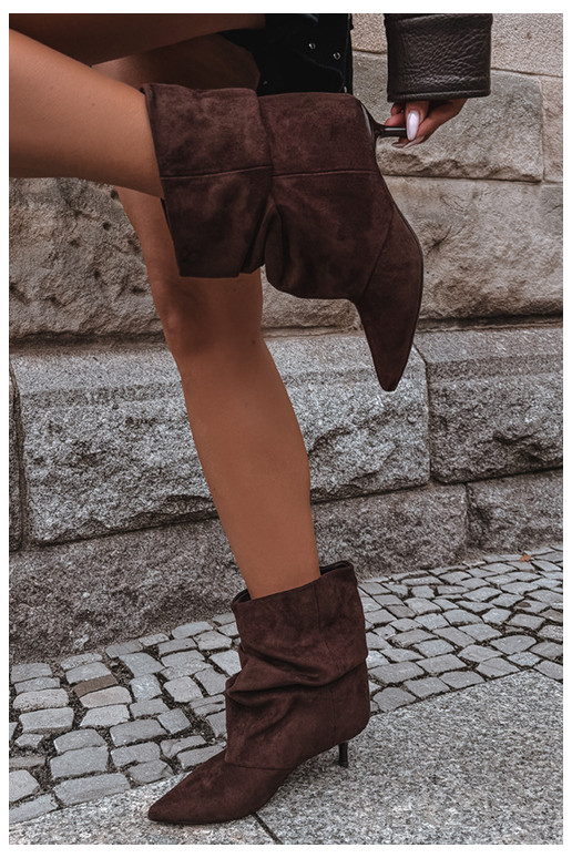 Instap enkellaarsjes met hakken van faux suede Loralia