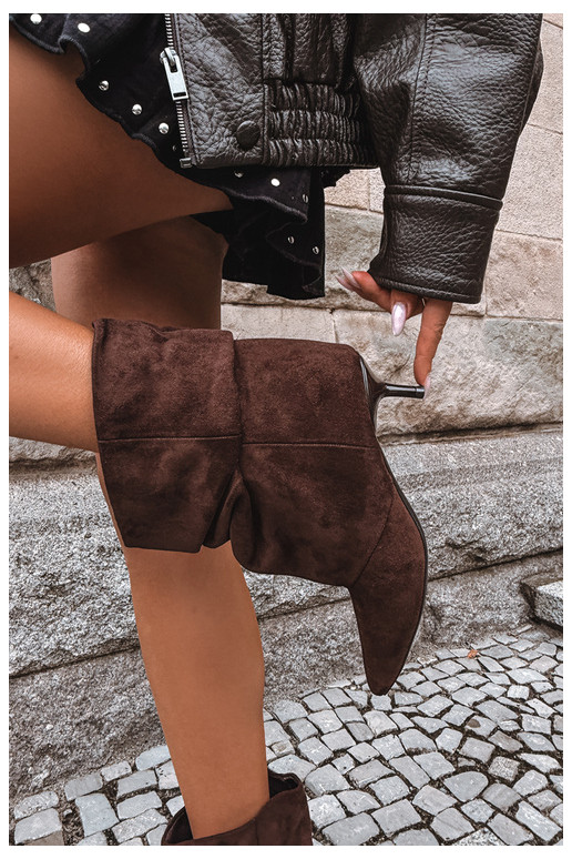 Instap enkellaarsjes met hakken van faux suede Loralia