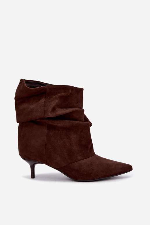Instap enkellaarsjes met hakken van faux suede Loralia