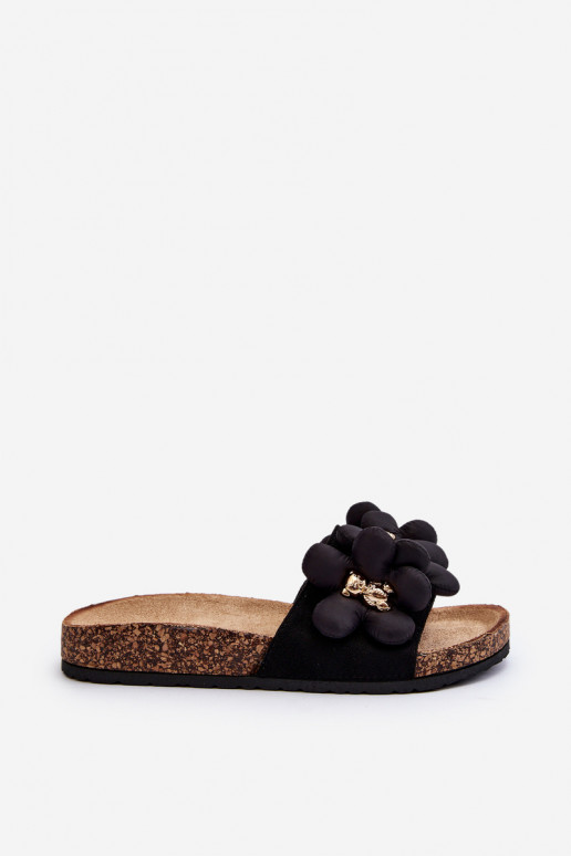 Dames slippers met decoratieve details Bunlia in zwarte kleur