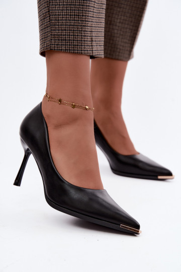 Zwarte hakken van faux leather INarelia 2