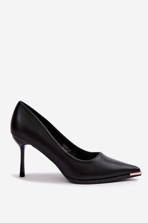 Zwarte hakken van faux leather INarelia