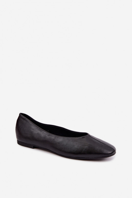 Ballerina's met decoratieve stiksels in zwart Iralia