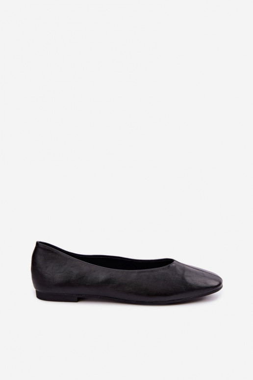 Ballerina's met decoratieve stiksels in zwart Iralia