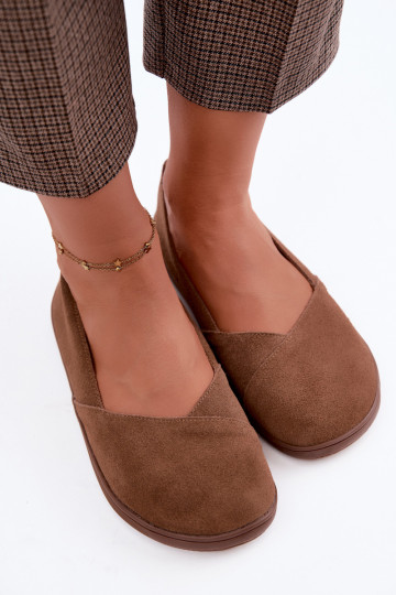 Barefoot ballerina's van faux suede in bruin Mirelia