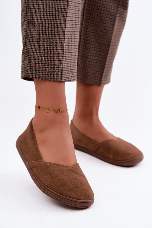 Barefoot ballerina's van faux suede in bruin Mirelia