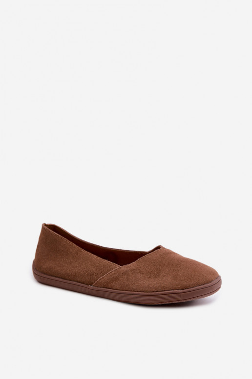 Barefoot ballerina's van faux suede in bruin Mirelia