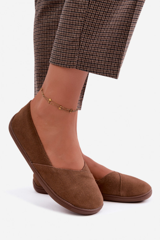 Barefoot ballerina's van faux suede in bruin Mirelia